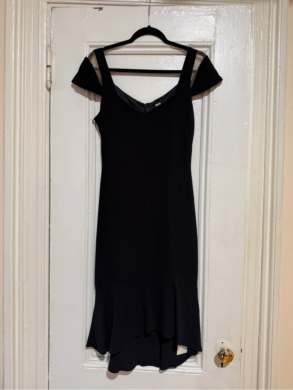 Parker Black Midi Dress with Cap Sleeve